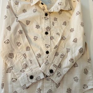 Cat & Jack Cream Shirt with Brown Accents